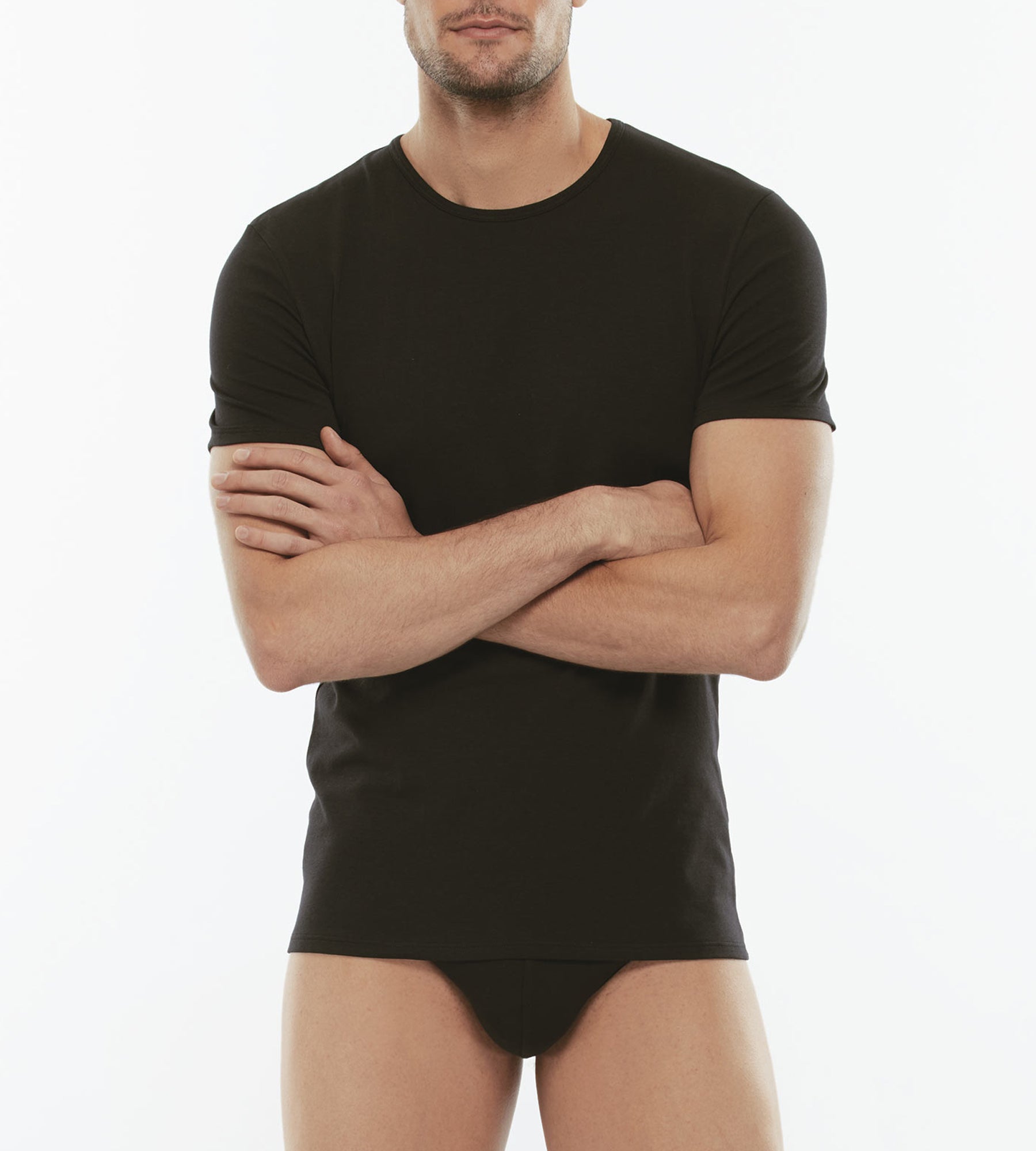 Lovable Cotton Stretch L05XUE1-004 t-shirt nero cotone elasticizzato