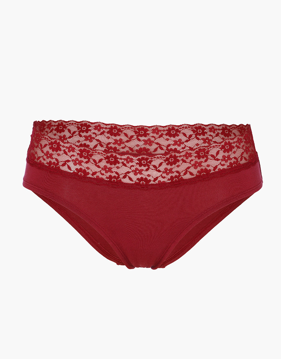 Lovable Table Panties Slip midi rosso scuro