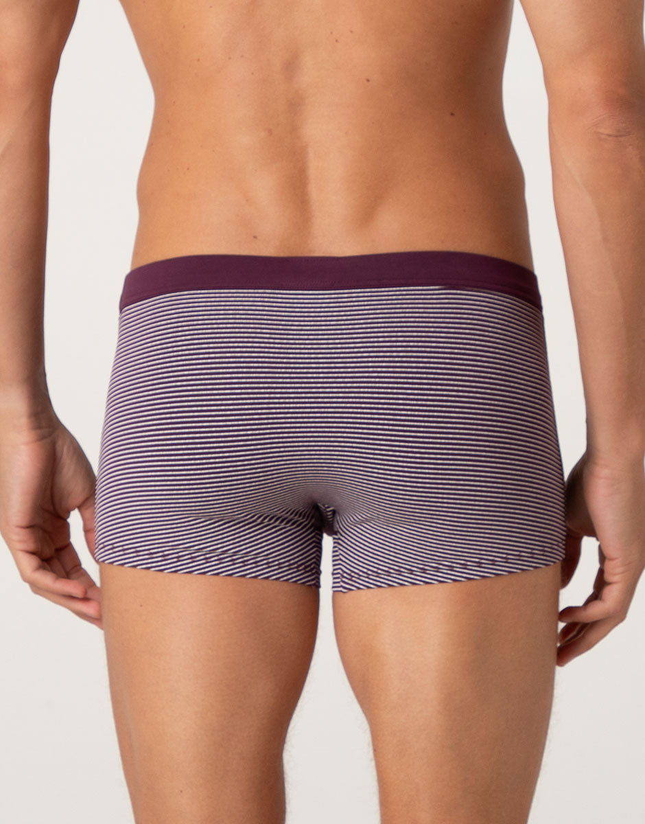 Lovable Man Casual Stretch Cotton Boxer righe vinaccia avorio