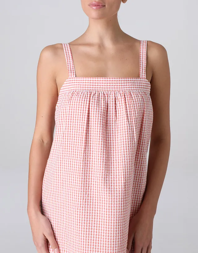 Lovable Camicia da Notte Seersucker Vichy Terracotta