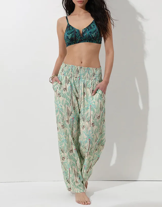 Lovable Pantaloni Mare Viscosa Stampa Tropicale