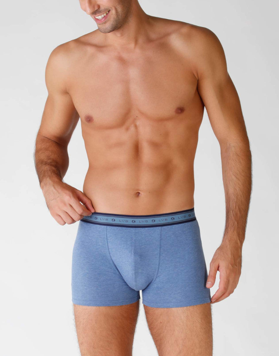 Lovable Man Boxer cotone biologico x2 blu melange