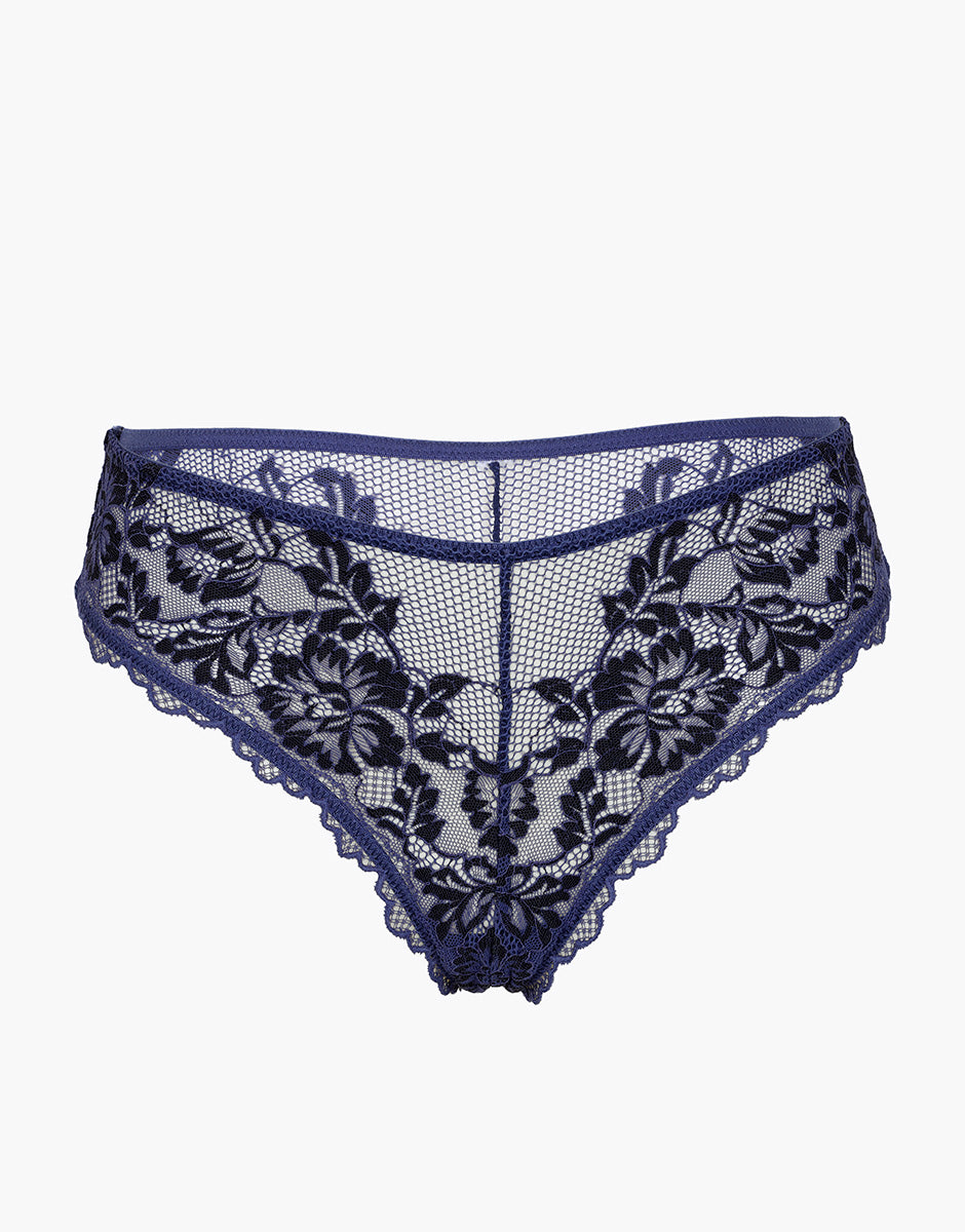 Lovable Bicolor Floral Lace brasiliano pizzo blu violaceo