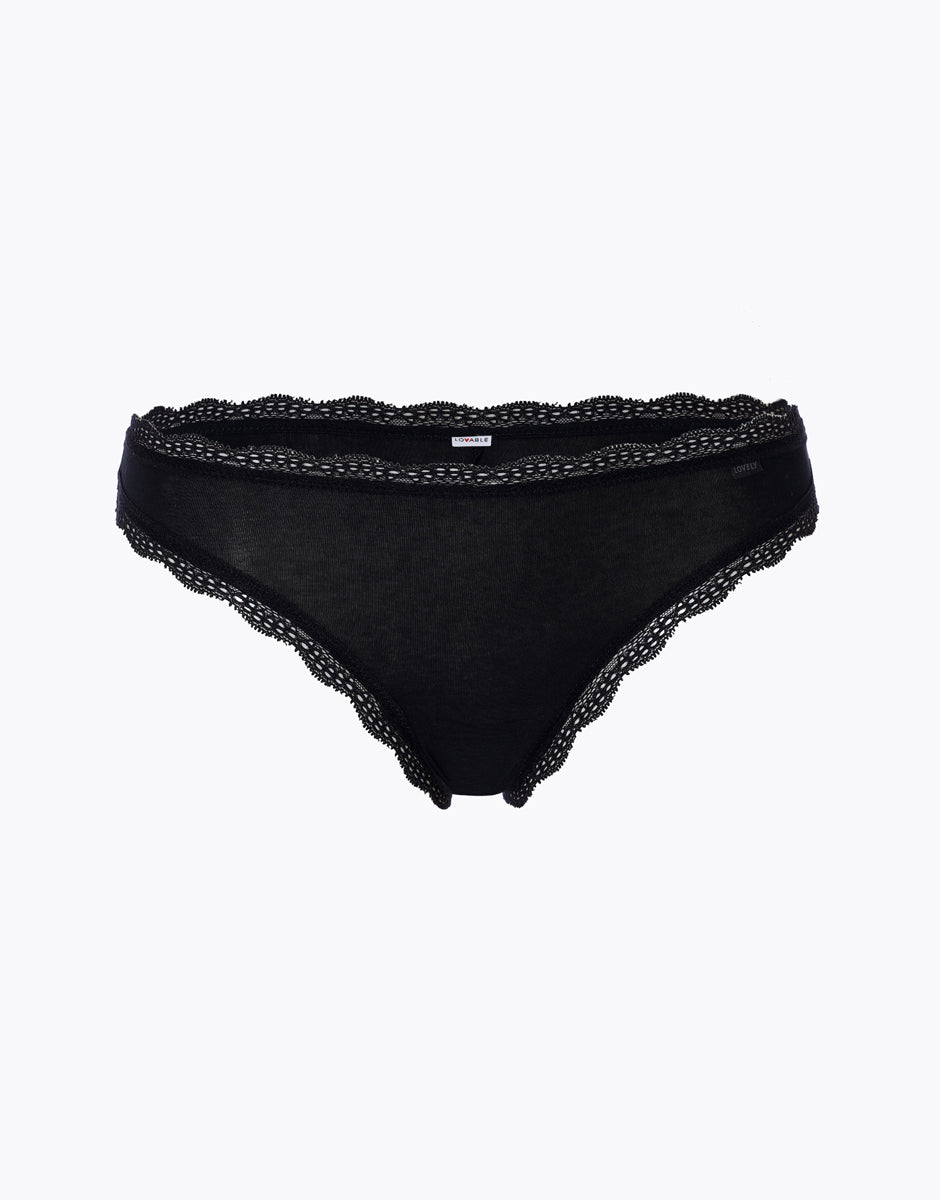 Lovable Lovely brasiliana cotone pizzo nero
