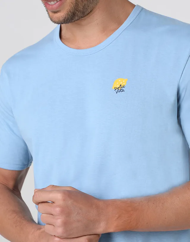 Lovable Man Jersey pigiama corto azzurro manica corta cotone