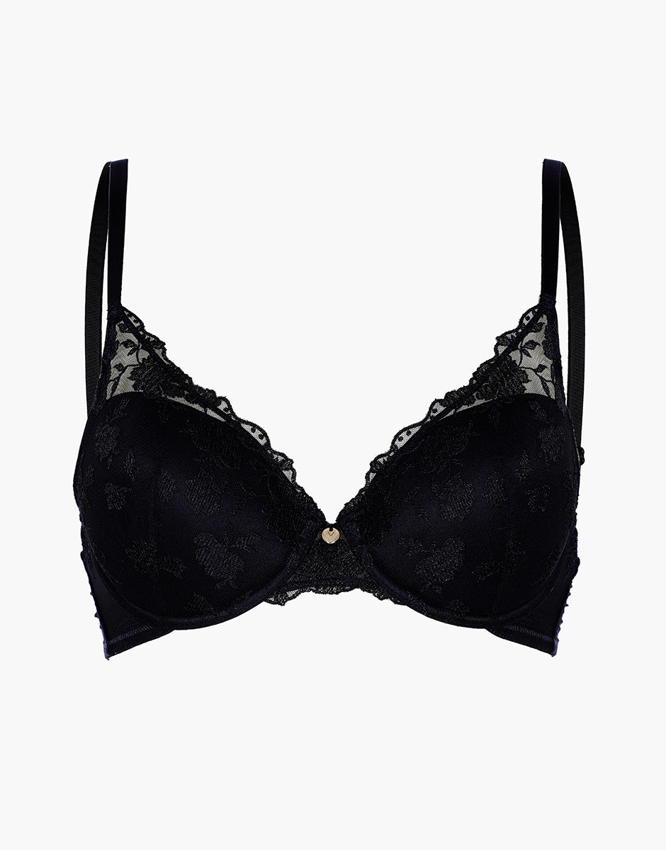 Lovable Floral Embroidery L0EU6E1 push-up nero tulle coppa B-D