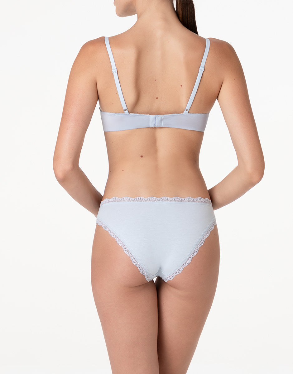 Lovable Panties slip azzurro in cotone con pizzo