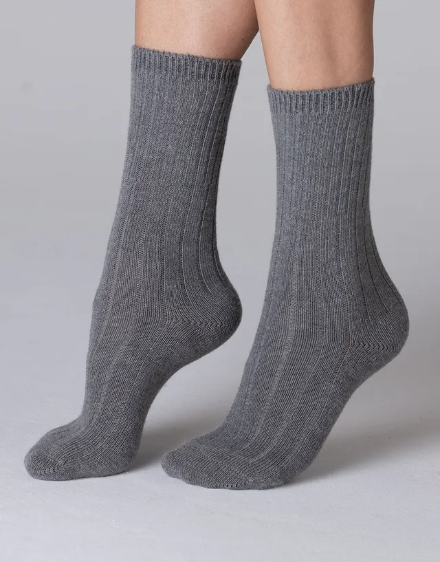 Lovable Warm Cashmere calzini corti grigio lana