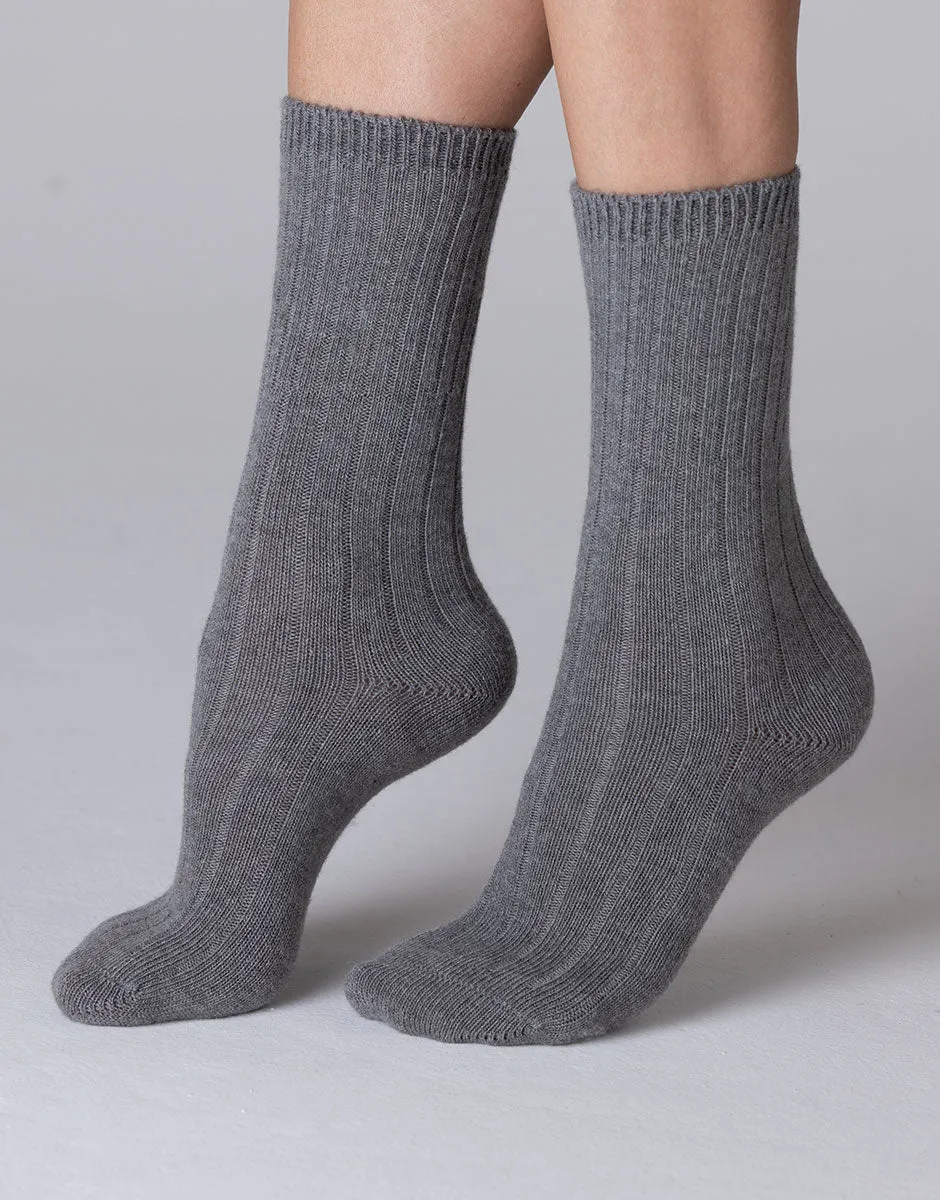 Lovable Warm Cashmere calzini corti grigio lana
