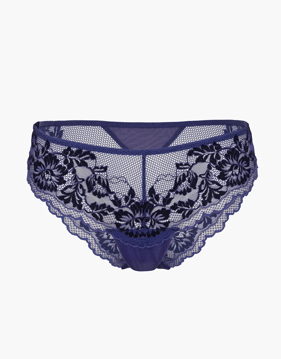 Lovable Bicolor Floral Lace slip midi blu violaceo pizzo