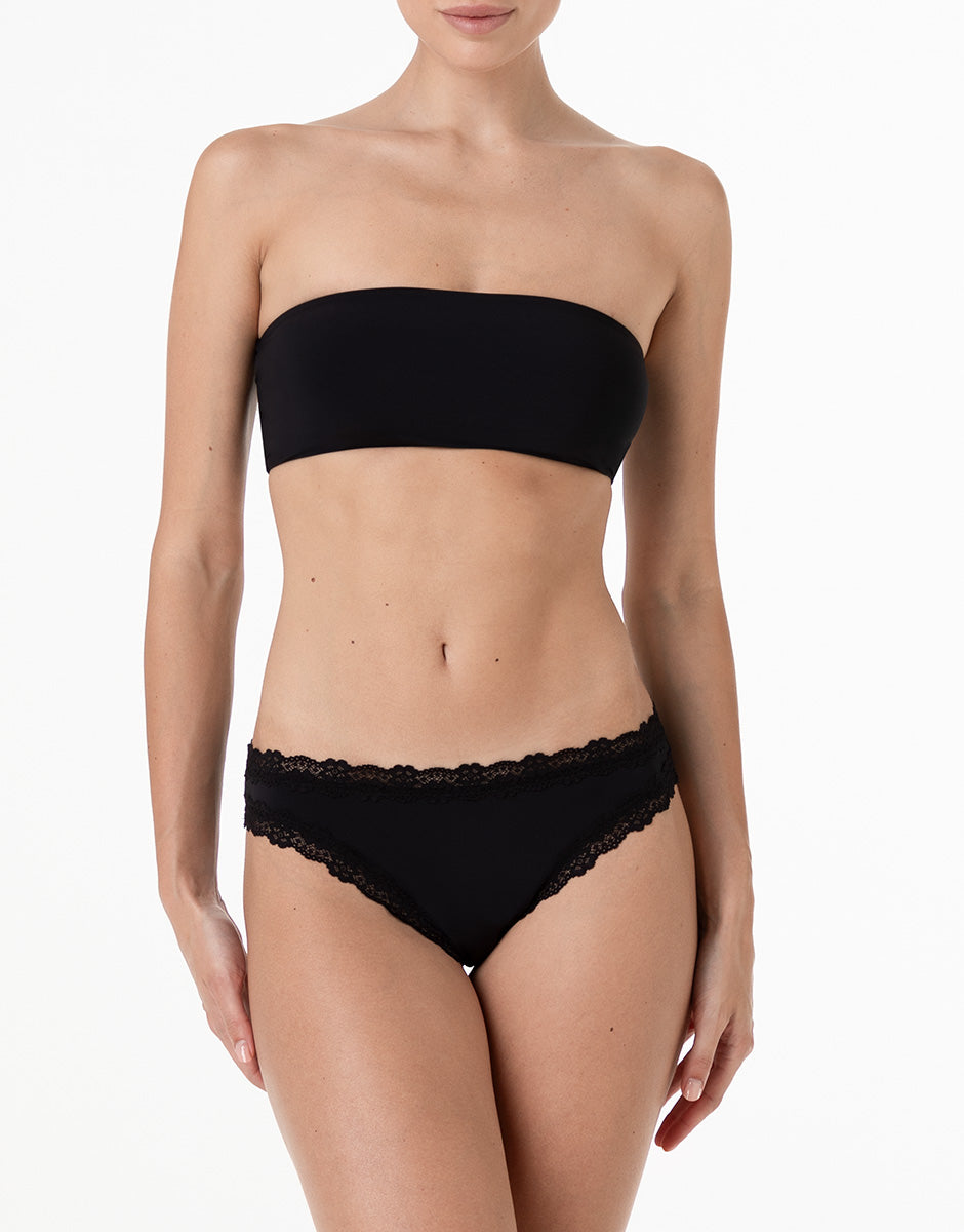 Lovable Lacy Micro Slip Nero in Pizzo Taglia Vera
