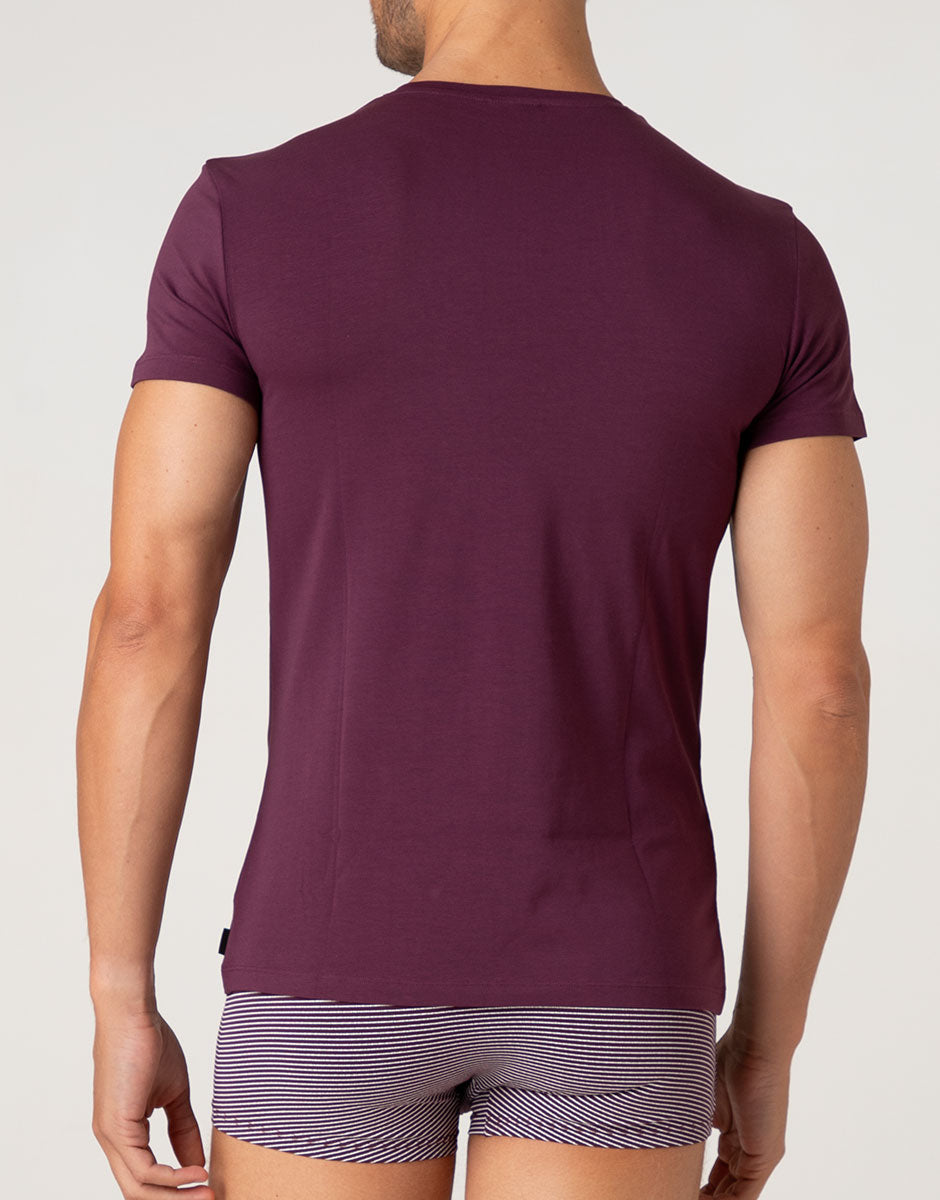 Lovable Man Casual Stretch Cotton t-shirt girocollo vinaccia