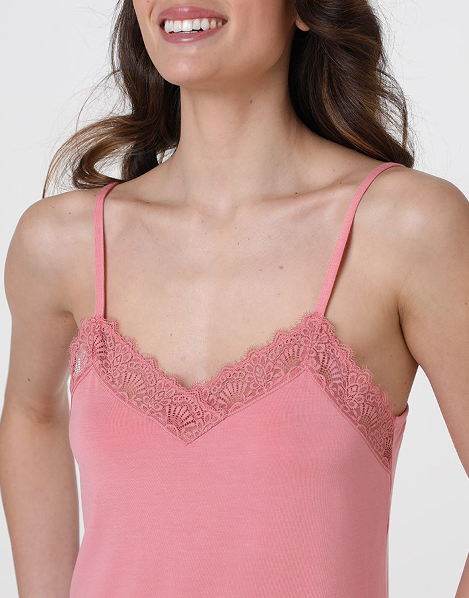Lovable Elegant Modal pigiama top e shorts rosa malva