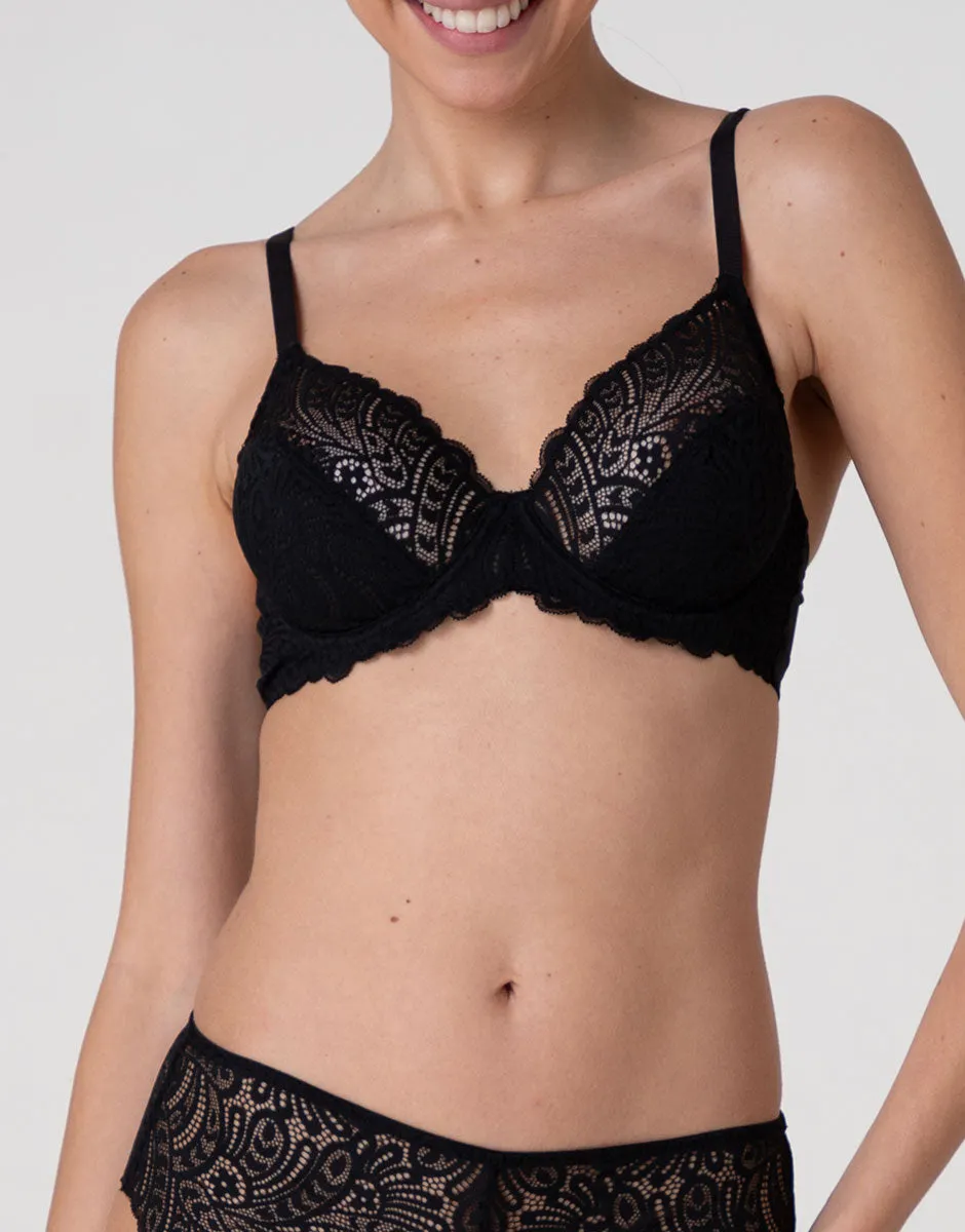 Lovable Shadow Lace Reggiseno Pizzo Nero con Ferretto