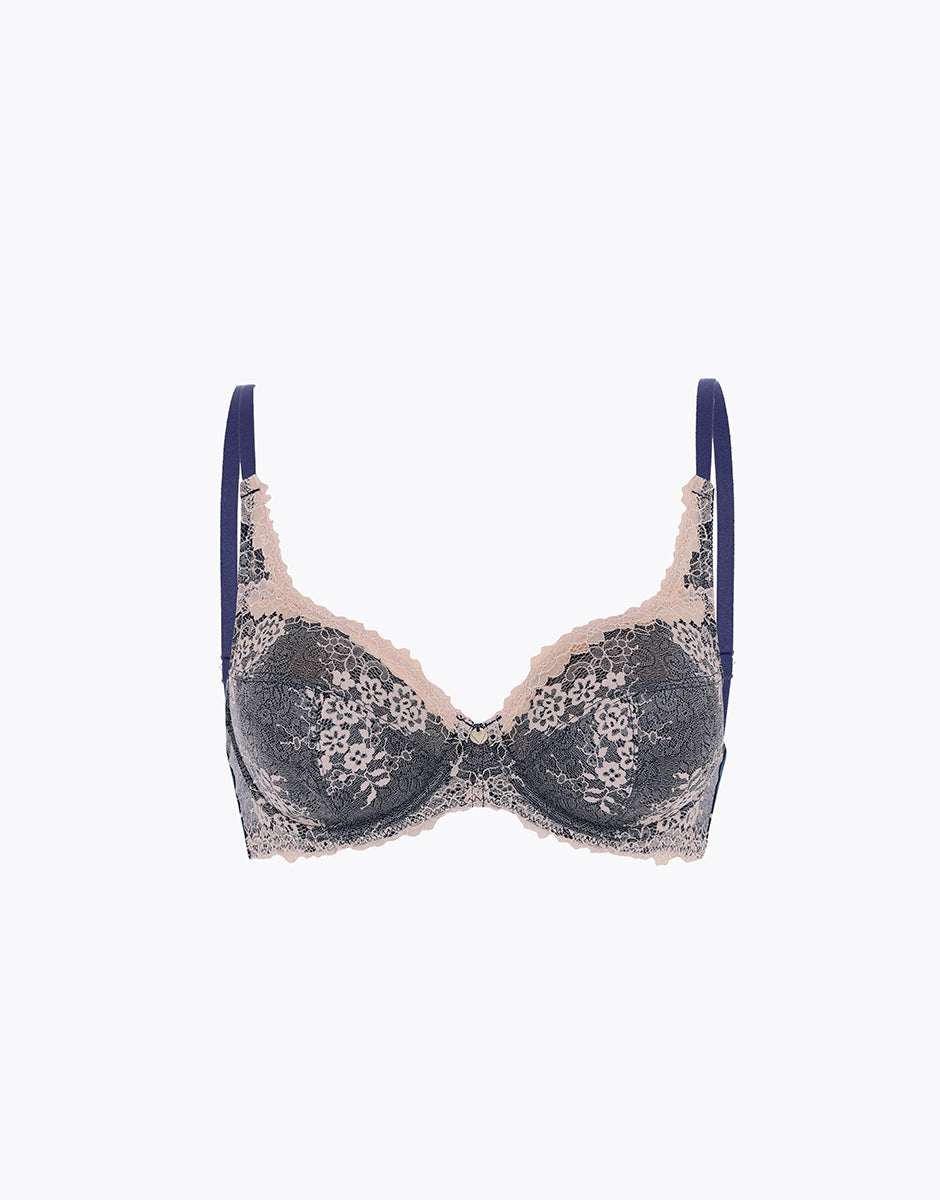 Lovable Beauty Curves reggiseno pizzo blu jeans cappuccino
