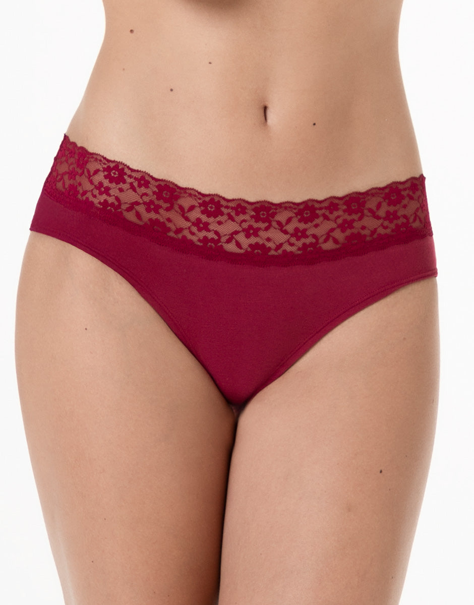 Lovable Table Panties Slip midi rosso scuro