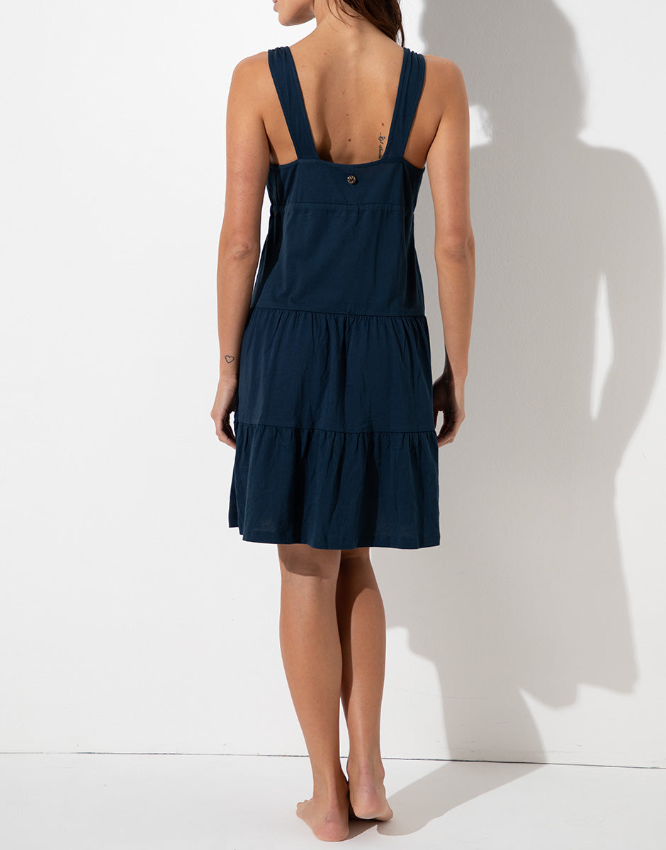 Lovable abito mare jersey cotone blu notte scollo a V