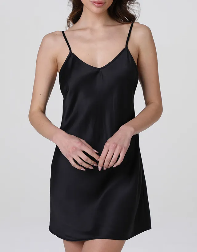 Lovable sottoveste satin nero scollo a V