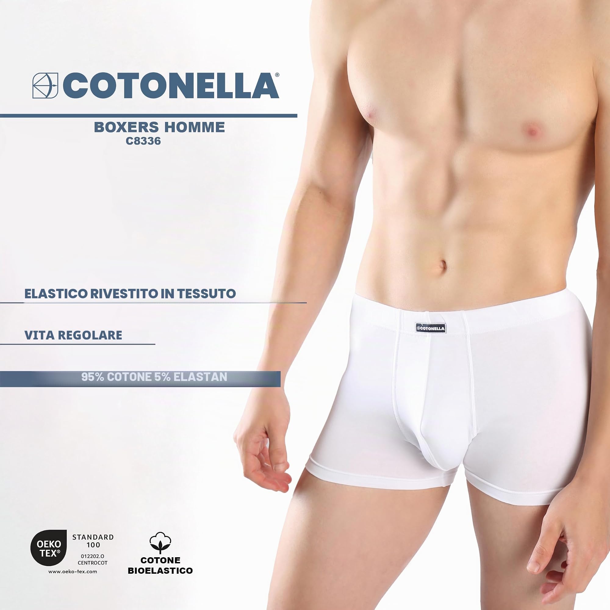 Cotonella 8336 Boxer cotone bielastico nero