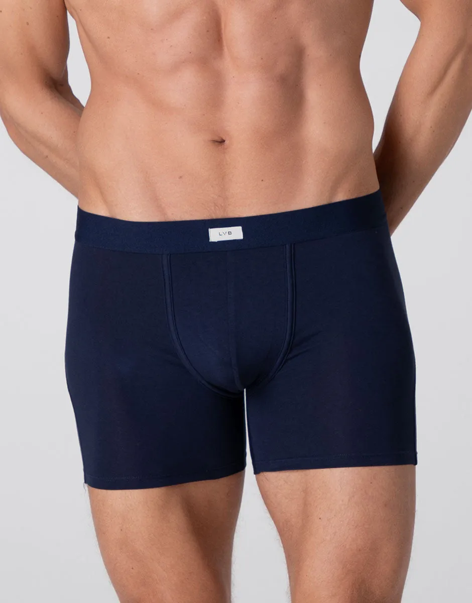 Lovable Man Modern Stretch Cotton LLEX8 boxer lungo blu