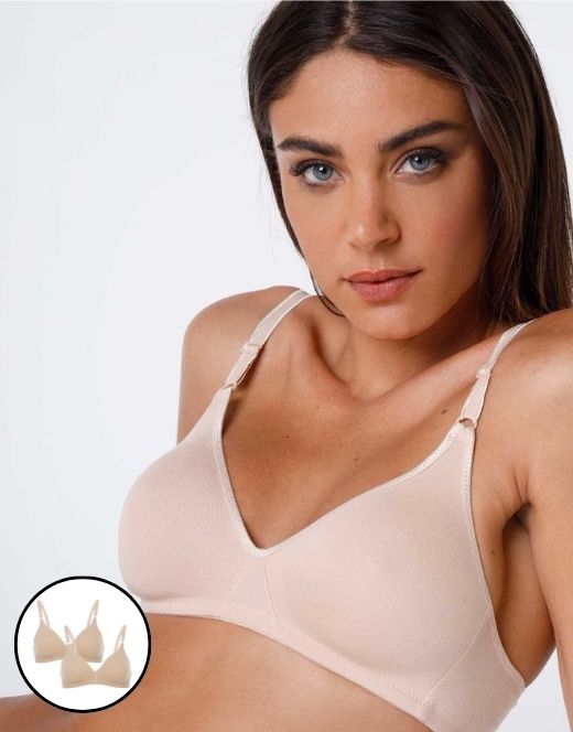 Lovable Cotton L1604E2 reggiseno senza ferretto bipack nude cotone