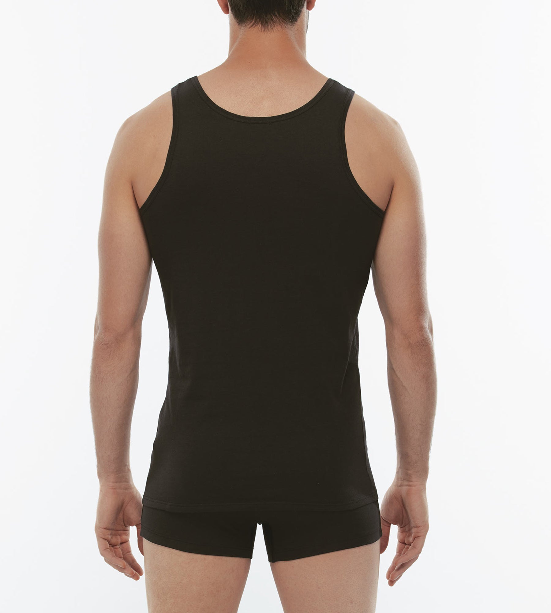 Pure Cotton canotta uomo nera 100% cotone basic