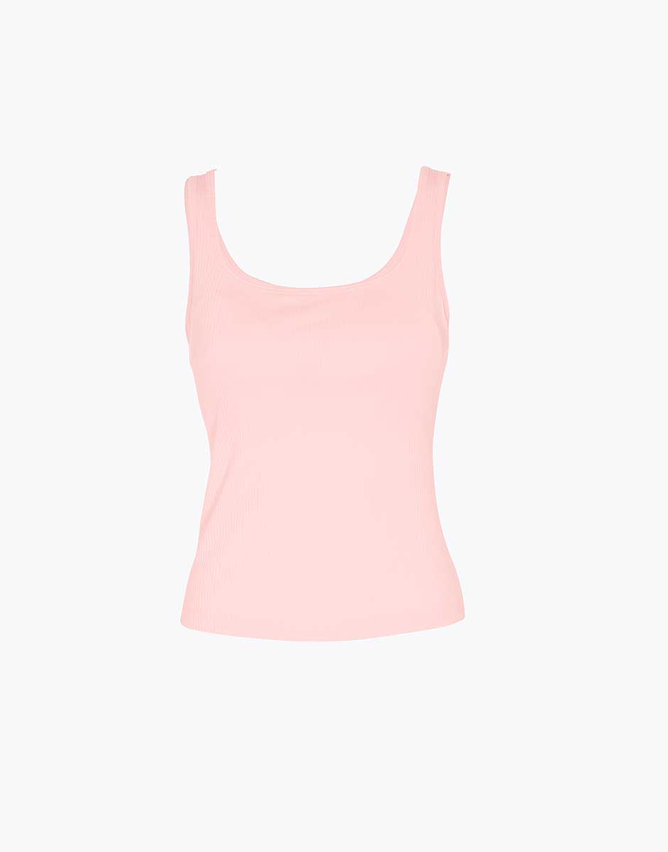 Lovable Rib Cotton canotta rosa cipria cotone costine