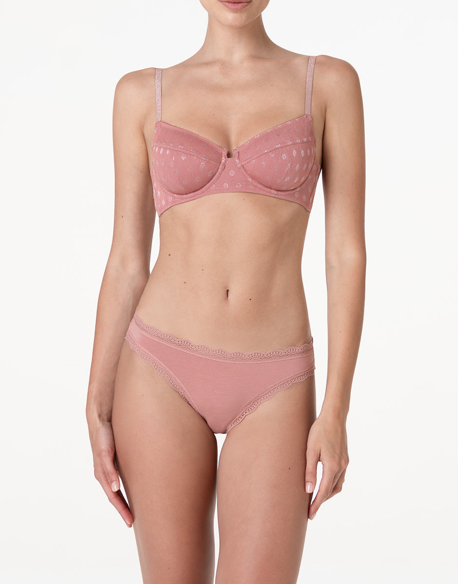 Lovable Panties Slip Donna Rosa Cotone e Pizzo