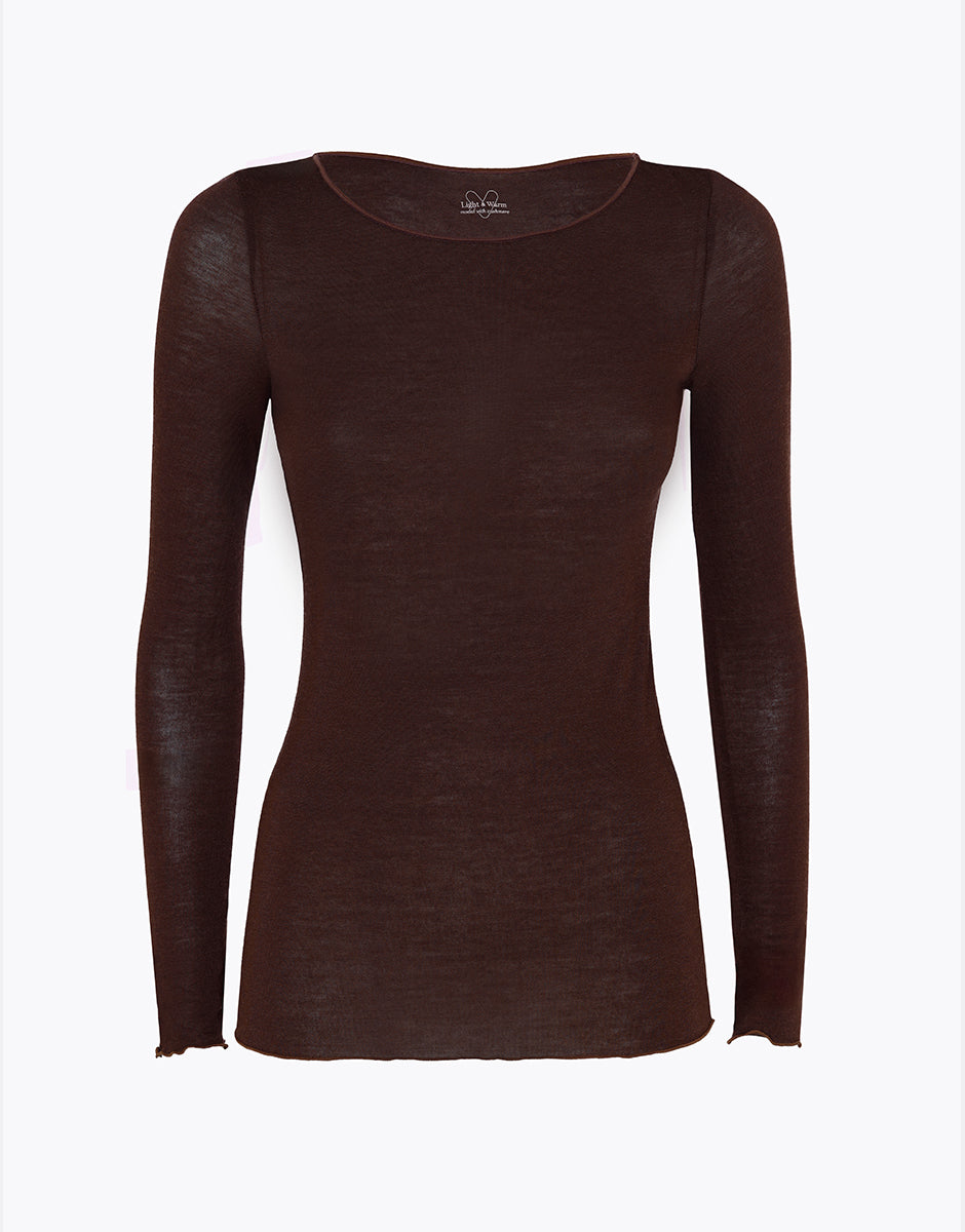 Lovable Ultralight Warm Maglia Scollo Barchetta Cioccolato