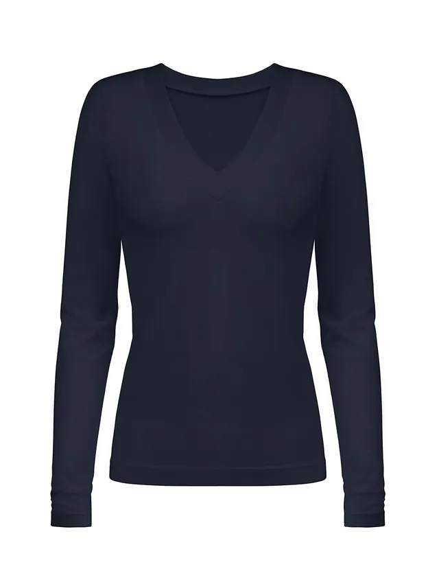 Wolford Aurora 56223 pullover scollo a V nero