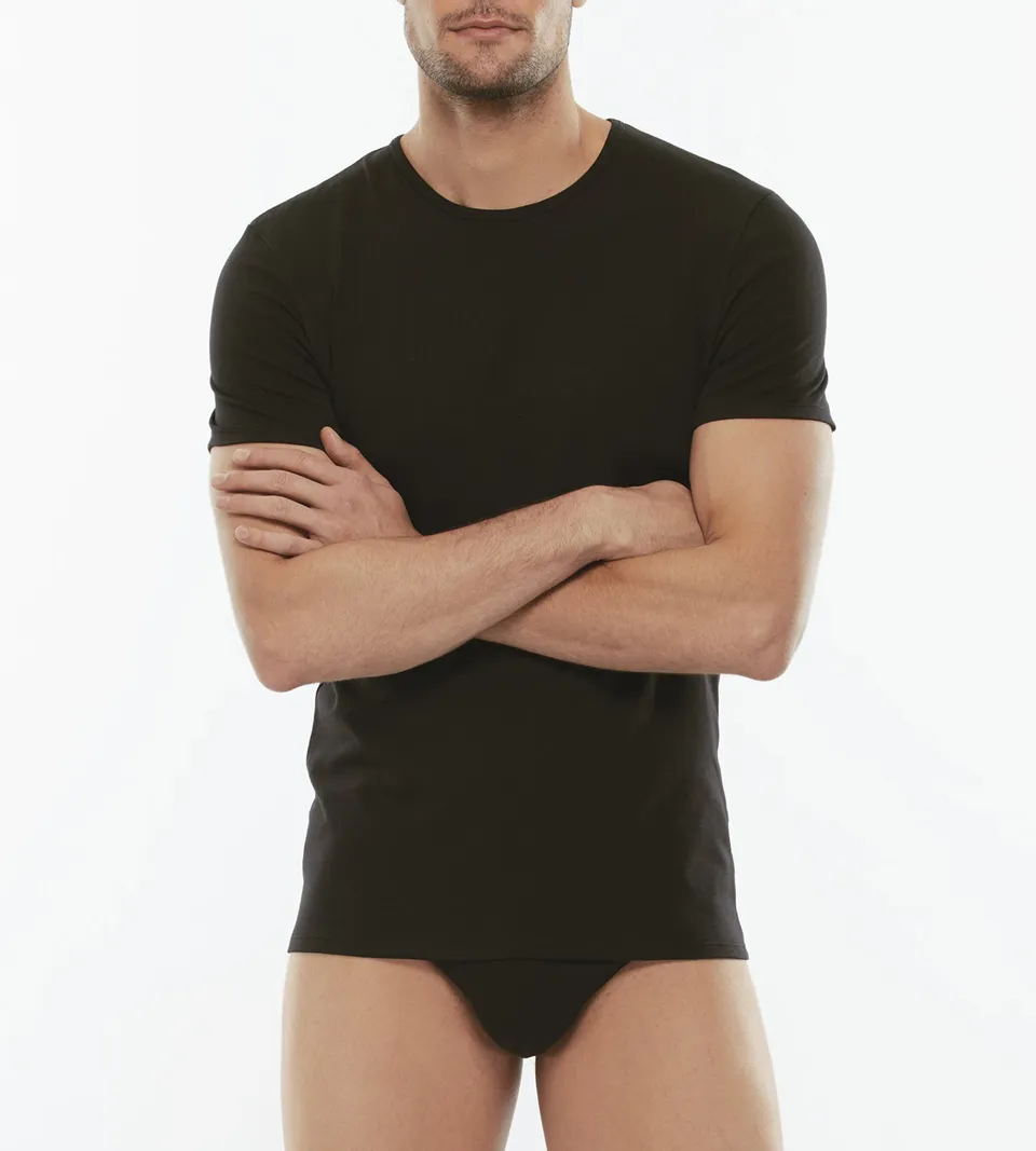 Lovable Cotton Stretch L05XUE1-004 t-shirt nero cotone elasticizzato