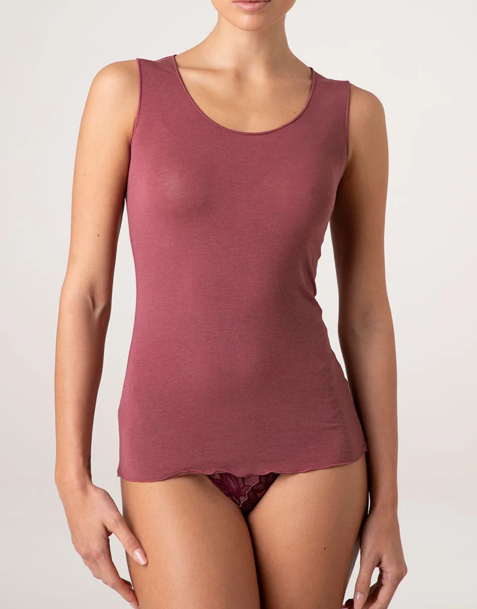 Lovable Ultralight and Warm canotta amaranto modal cashmere