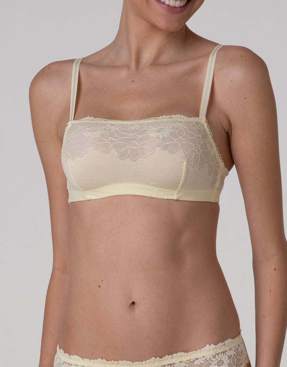 Lovable Garden Flowers Lace Bralette Pizzo Vaniglia