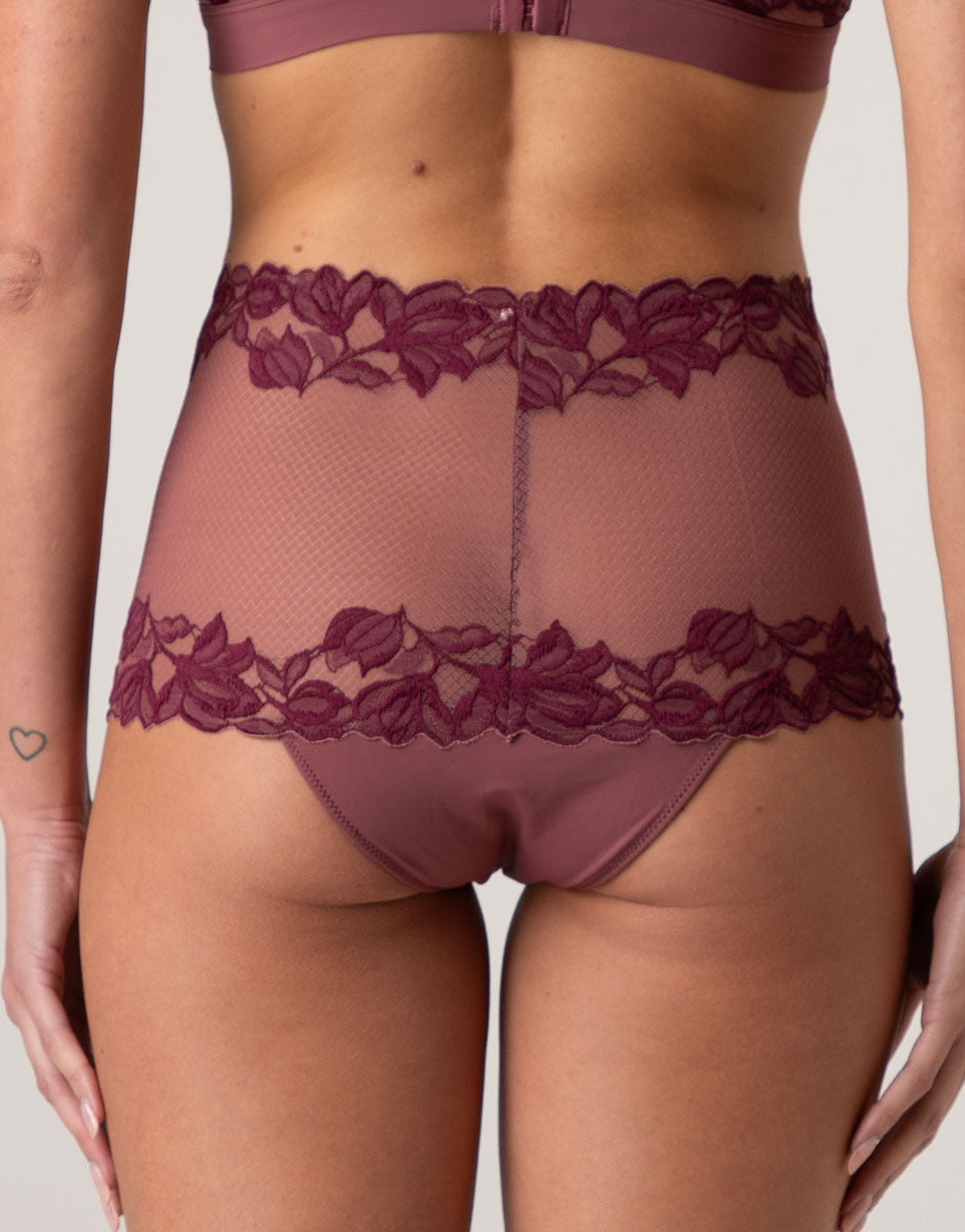 Lovable Elegant Muse Slip Alto pizzo rosso amaranto e vinaccia