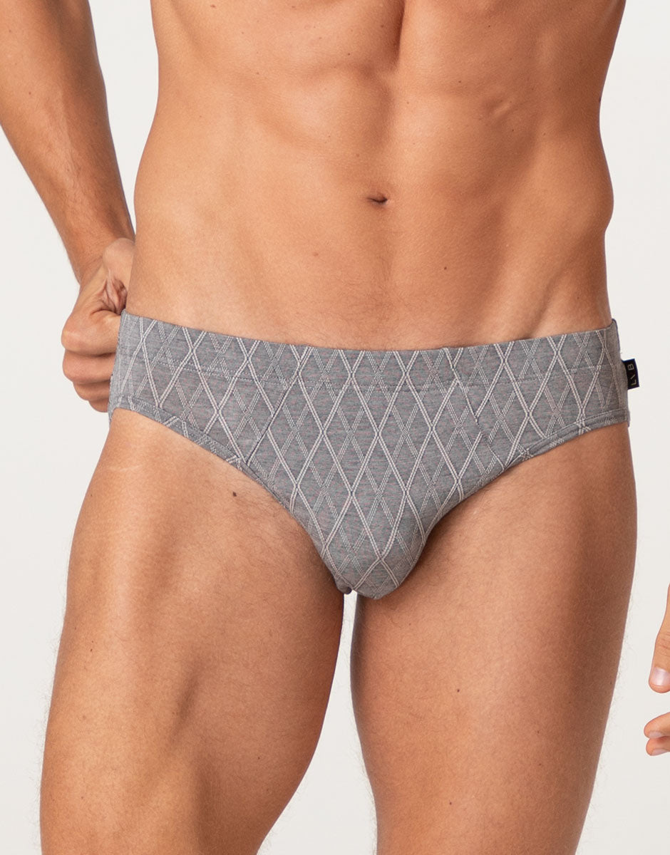 Lovable Man Elegant Jacquard Slip Micromodal grigio