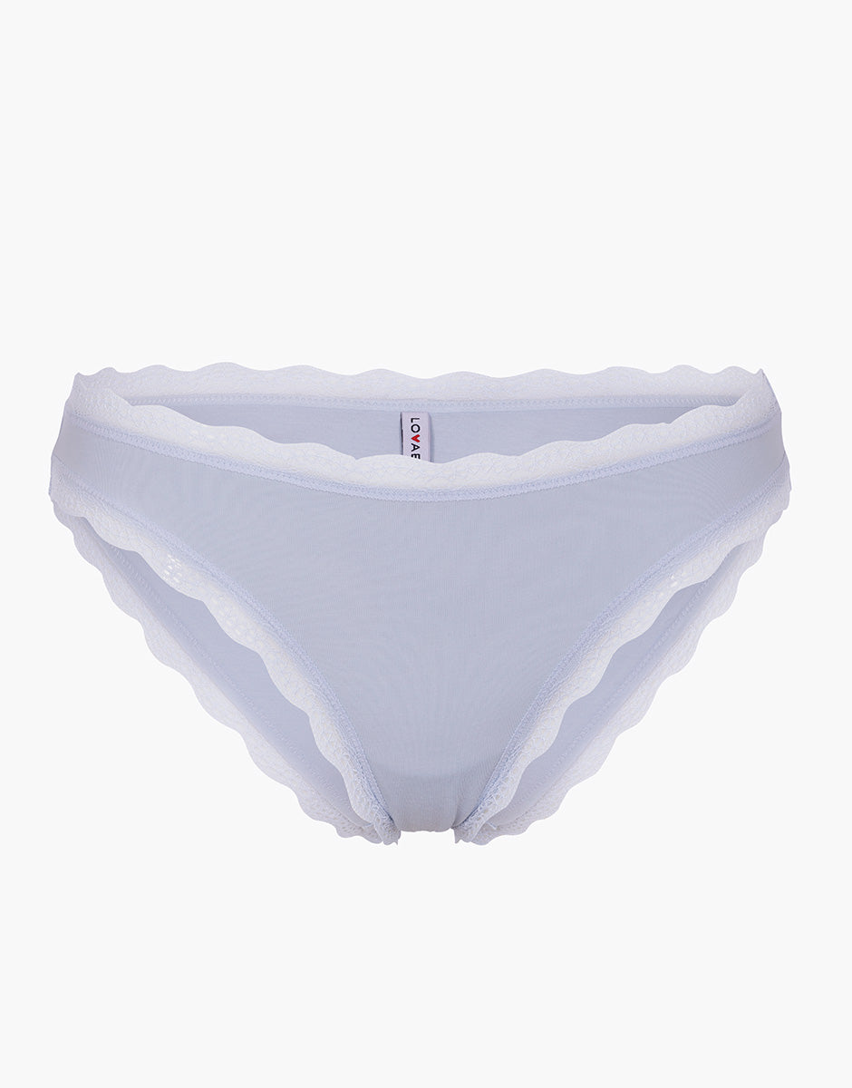 Lovable Panties slip azzurro in cotone con pizzo