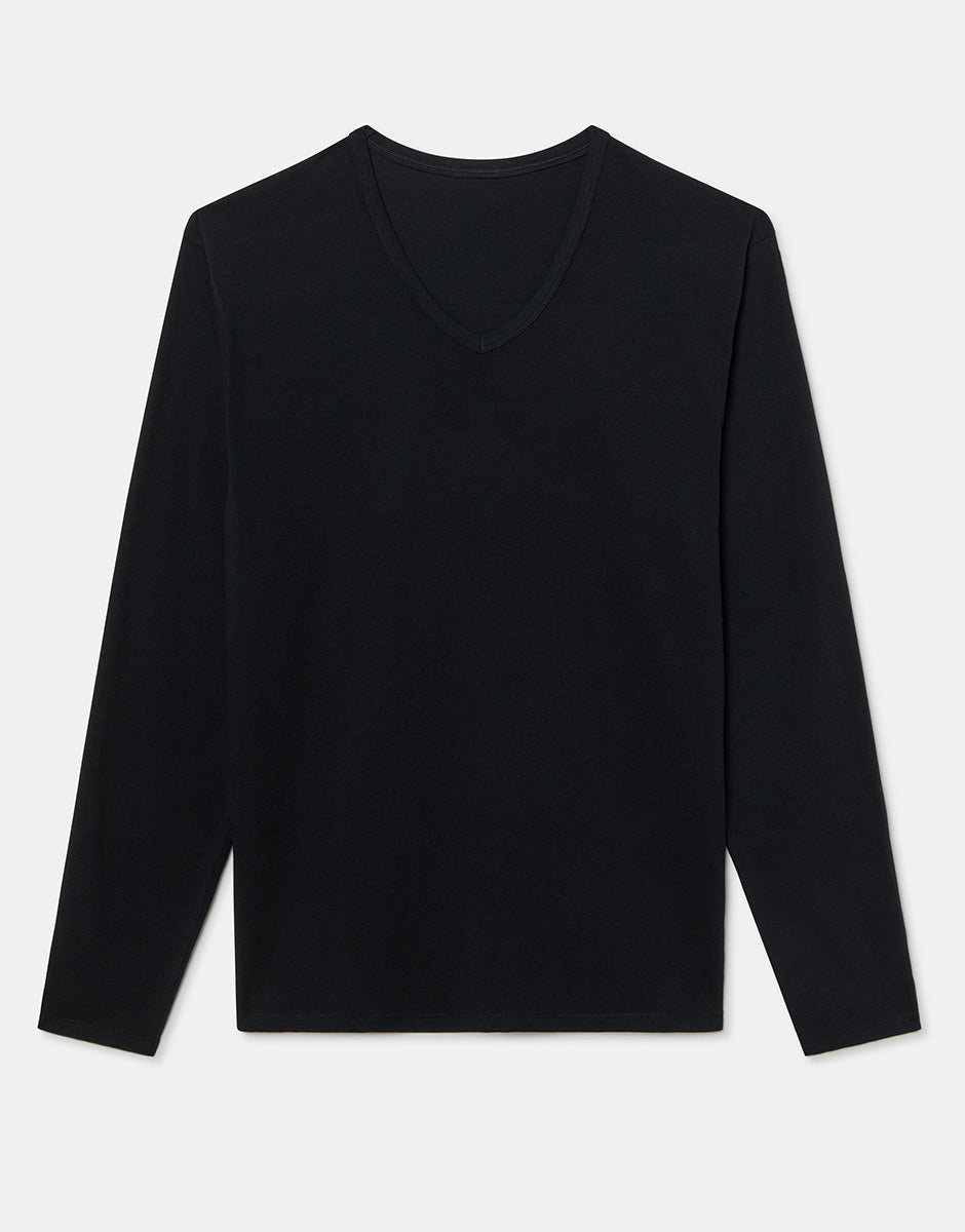 Lovable Man Cool Sensation Maglia V Cotone Stretch Nero