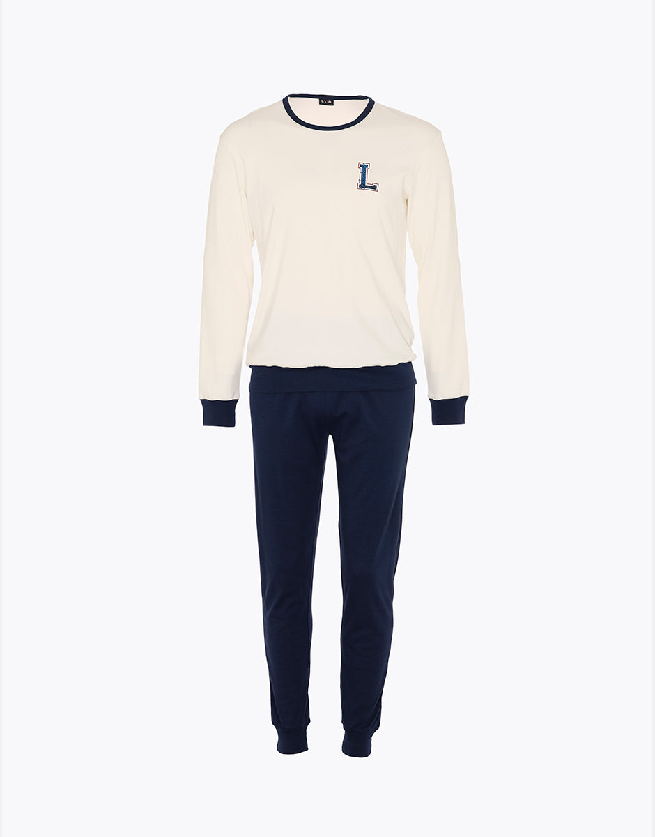 Lovable Man Interlock L0E91 pigiama avorio cotone