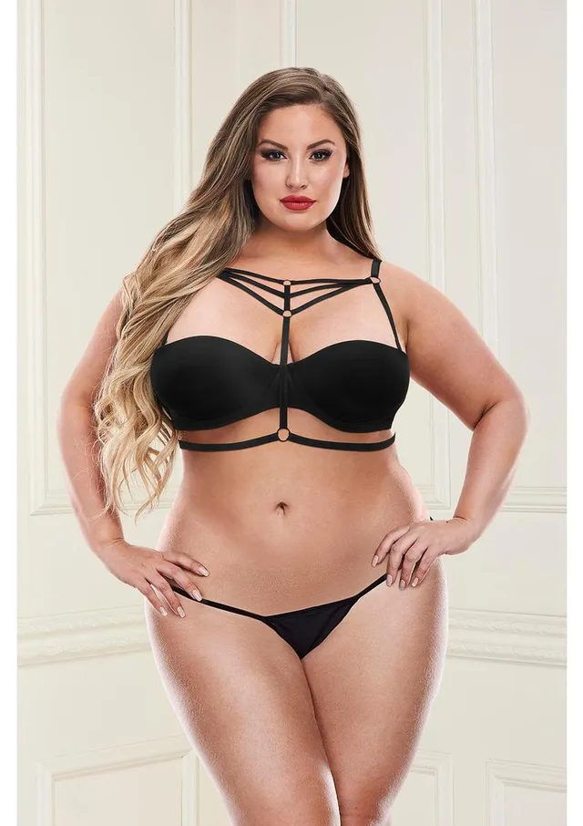 Baci Lingerie White Label harness reggiseno nero taglia unica