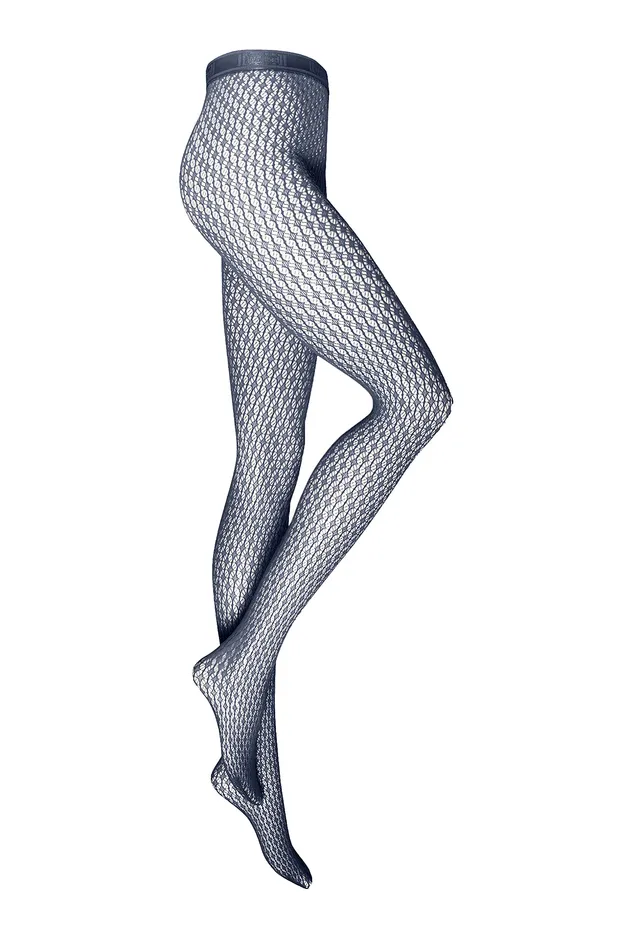 Wolford Annelle collant a rete luna indaco S motivo geometrico