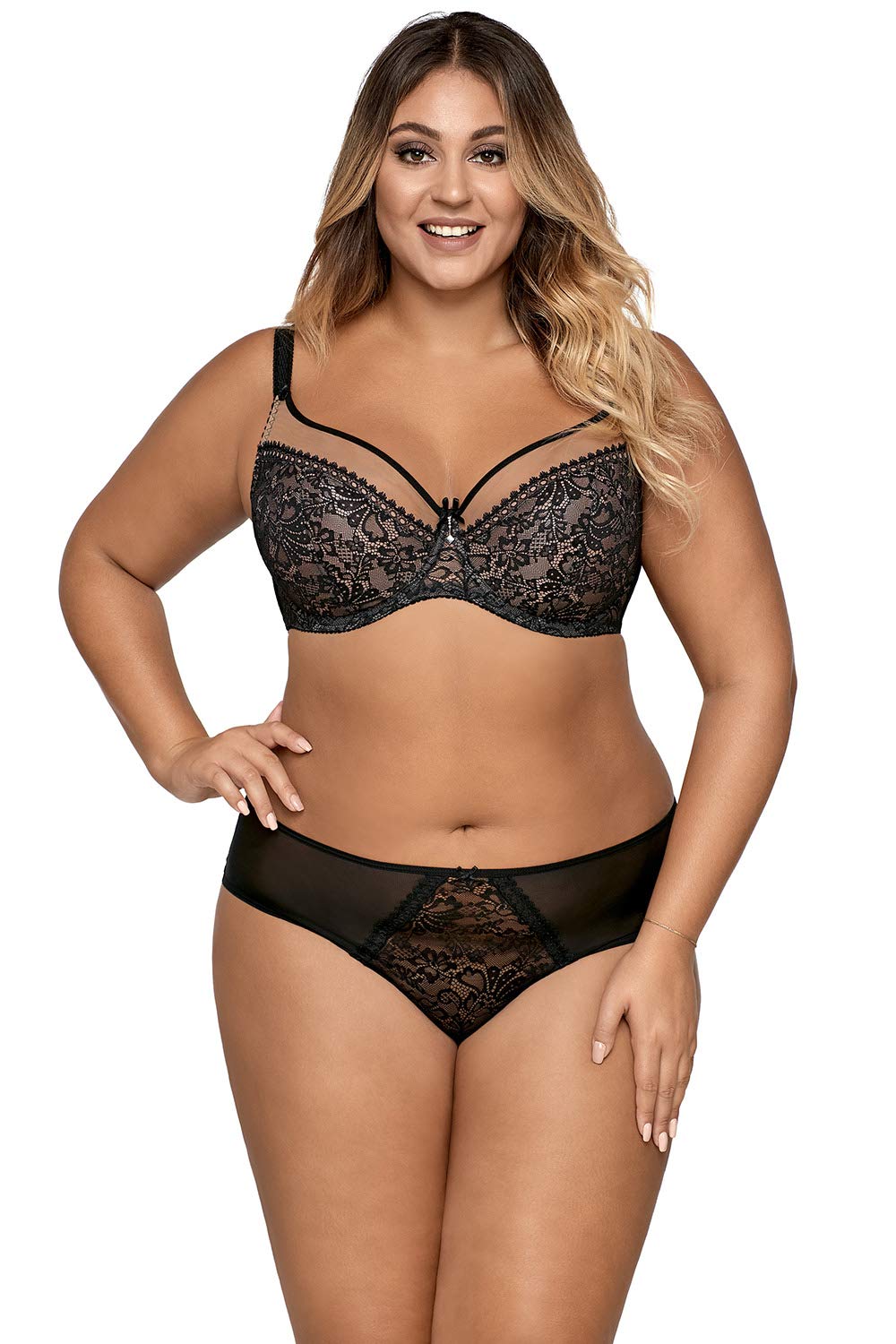 Ava 1396 slip pizzo nero classico