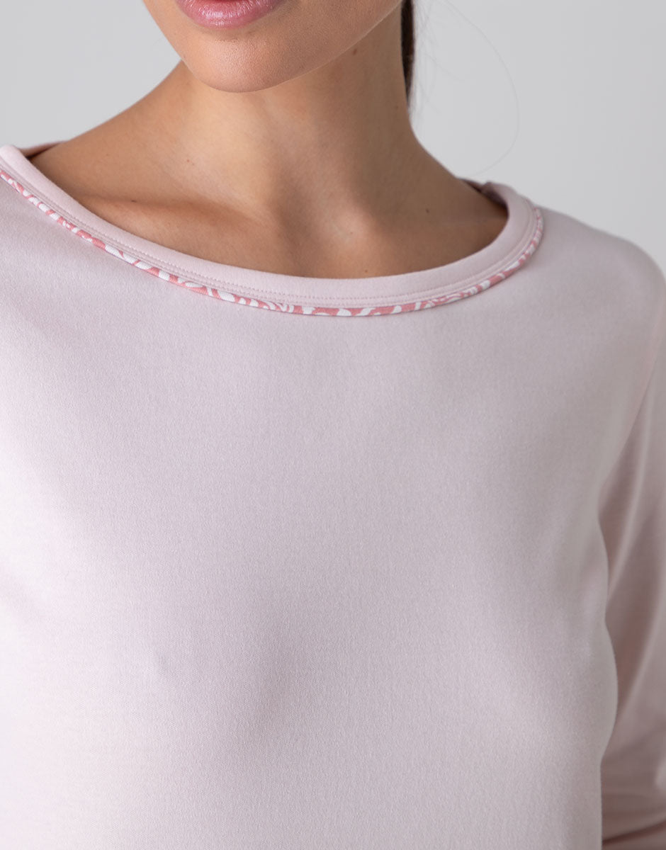 Lovable Pigiama Lungo Girocollo Interlock rosa cipria