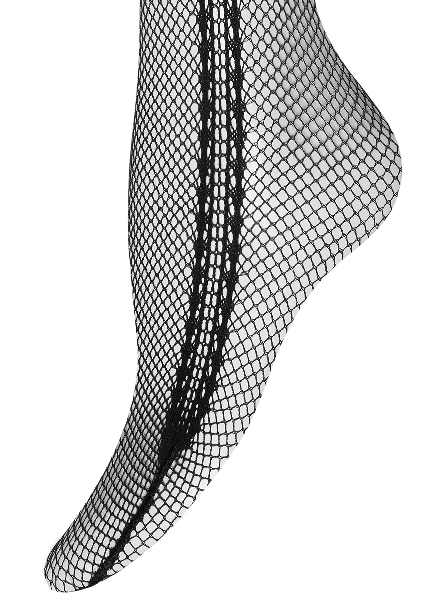 Wolford Erin collant a rete nero S strisce laterali