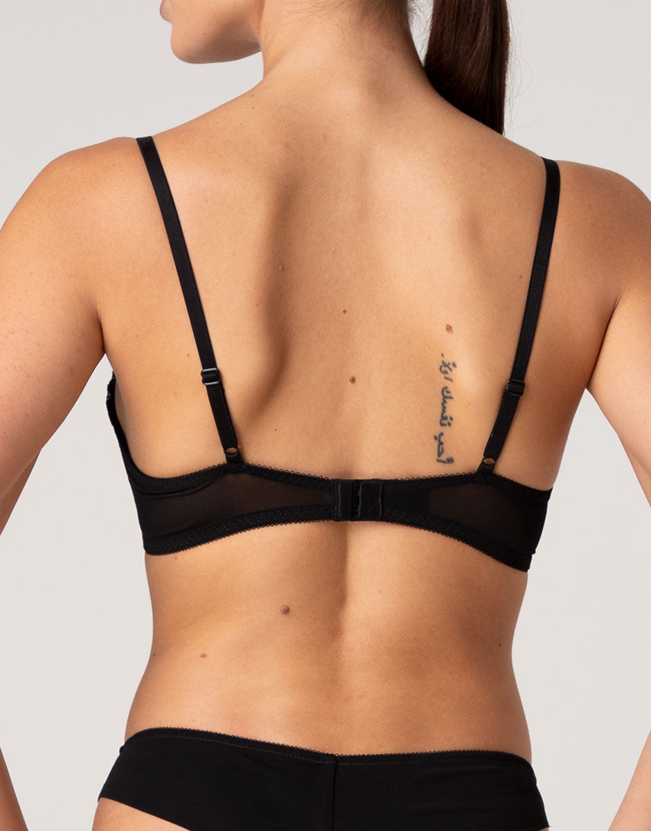 Lovable Dot Lace reggiseno triangolo nero pizzo pois