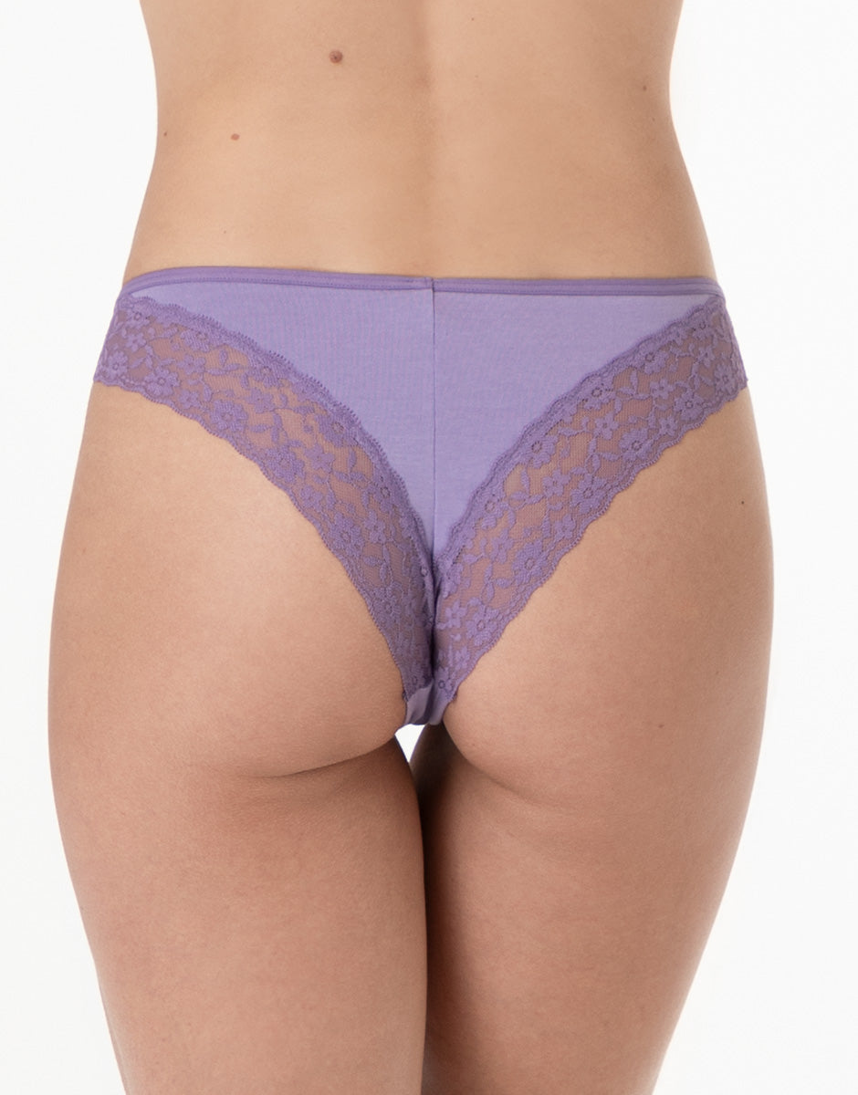 Lovable Table Panties slip brasiliano violetto in cotone