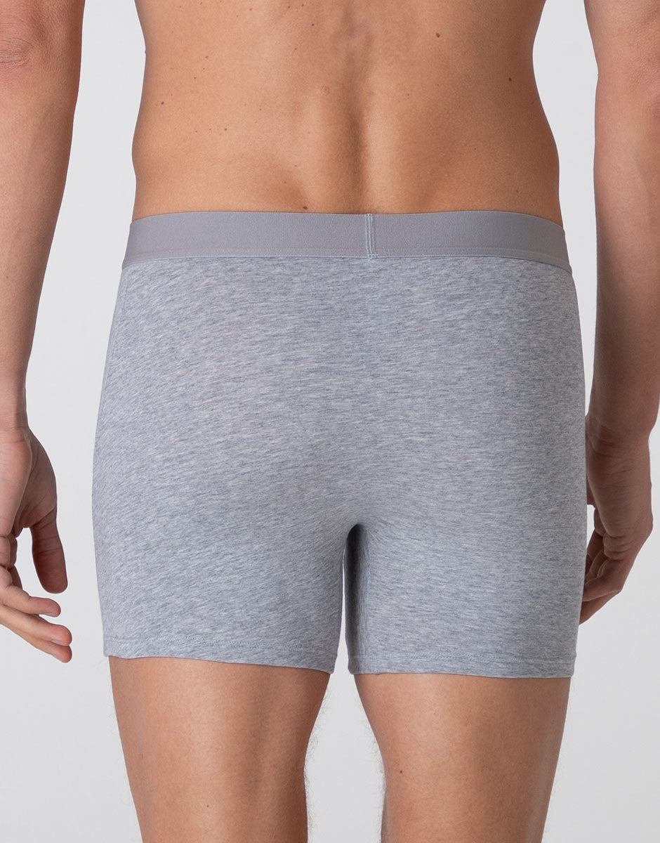 Lovable Man Modern Stretch Cotton boxer lungo grigio melange