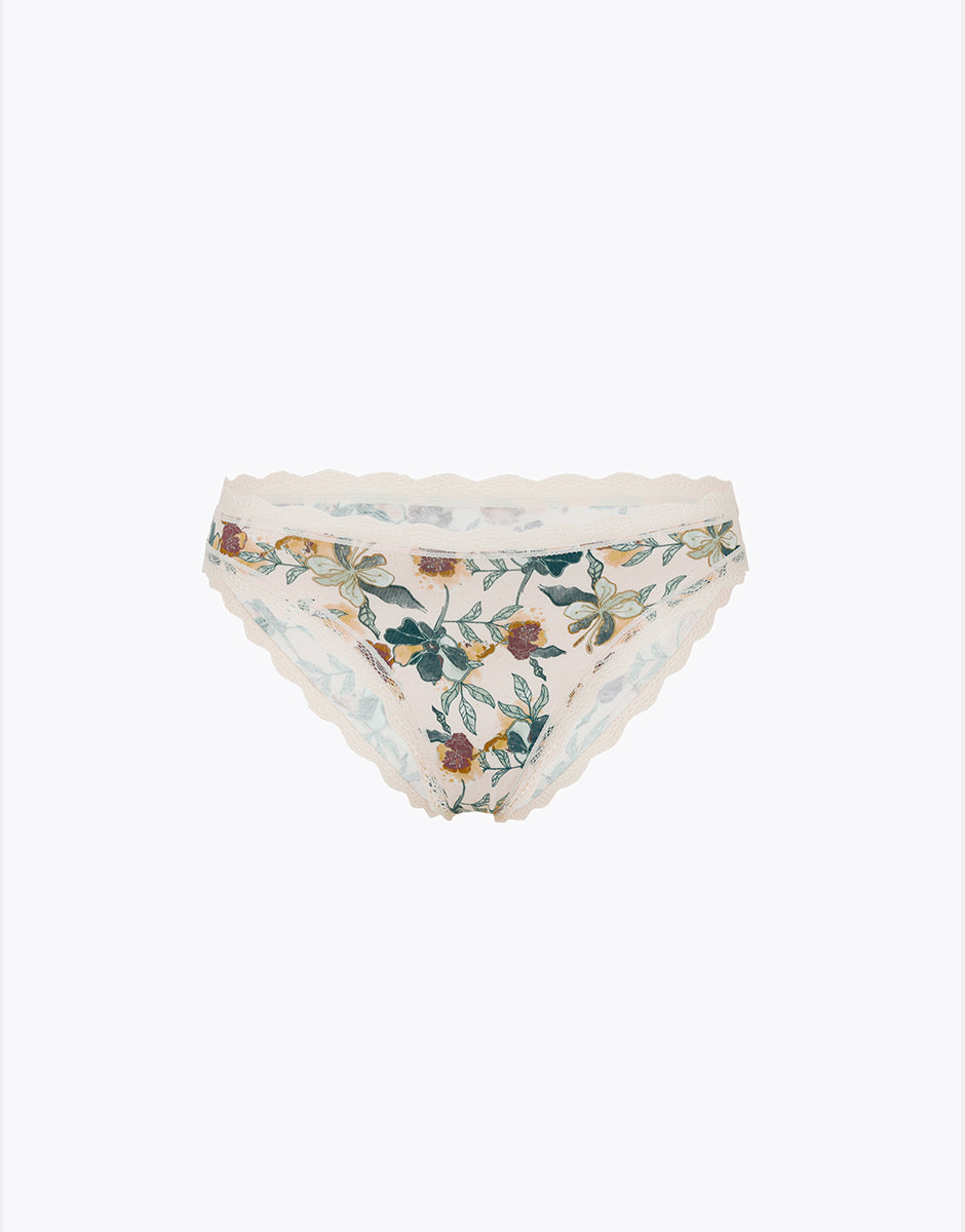 Lovable Panties slip cotone pizzo avorio perlato fiori
