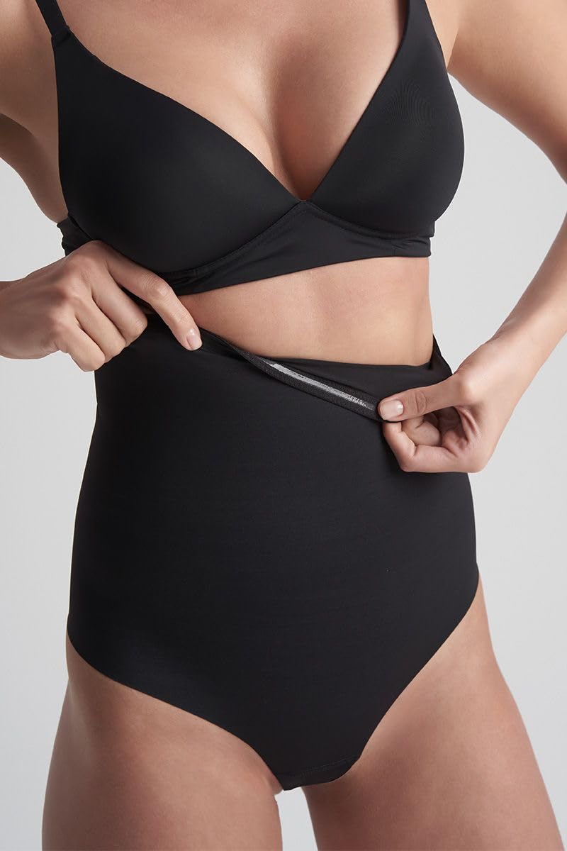 Bye Bra Sculpting perizoma vita alta contenitivo nero alto controllo