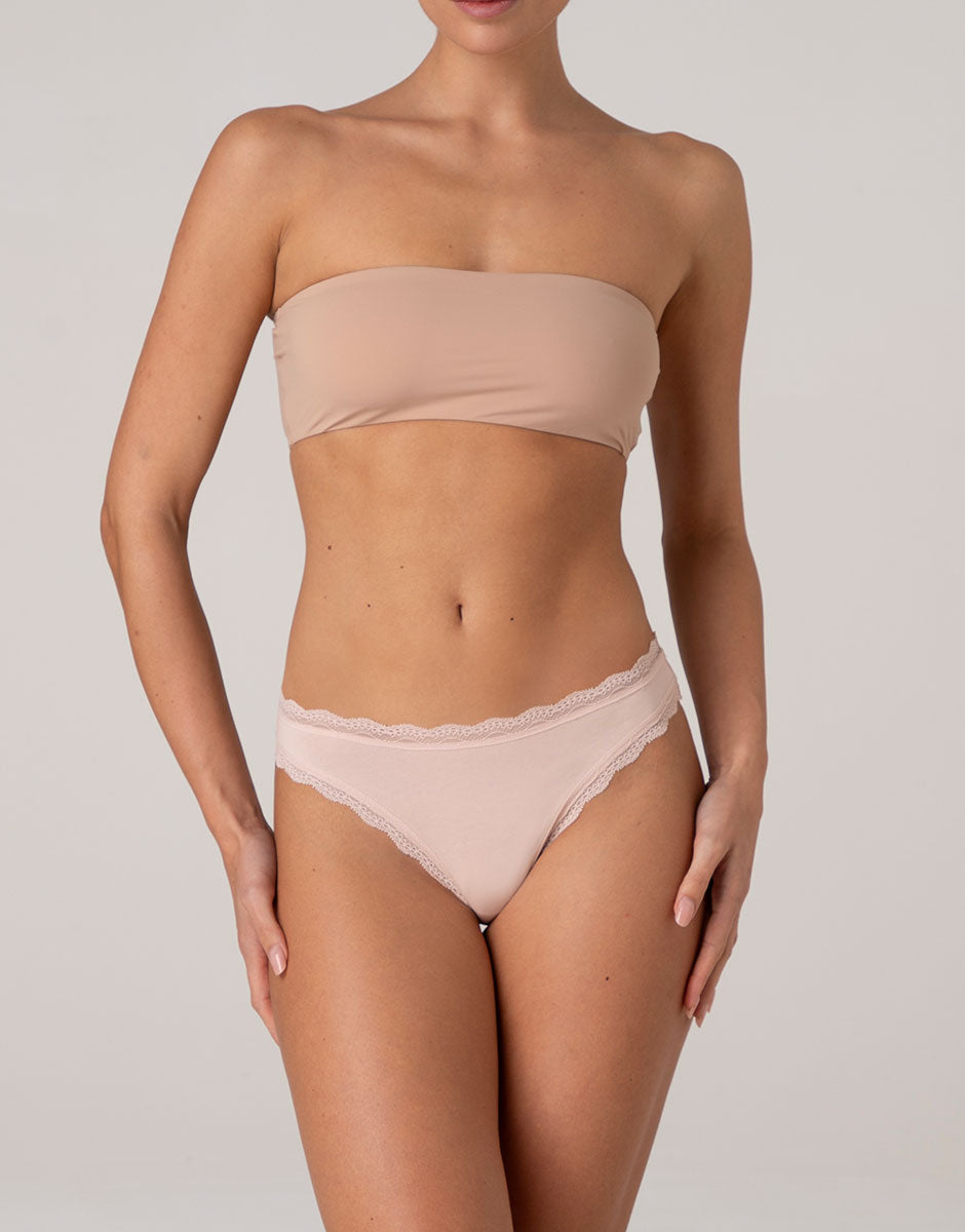 Lovable Panties slip rosa cipria cotone elasticizzato e pizzo