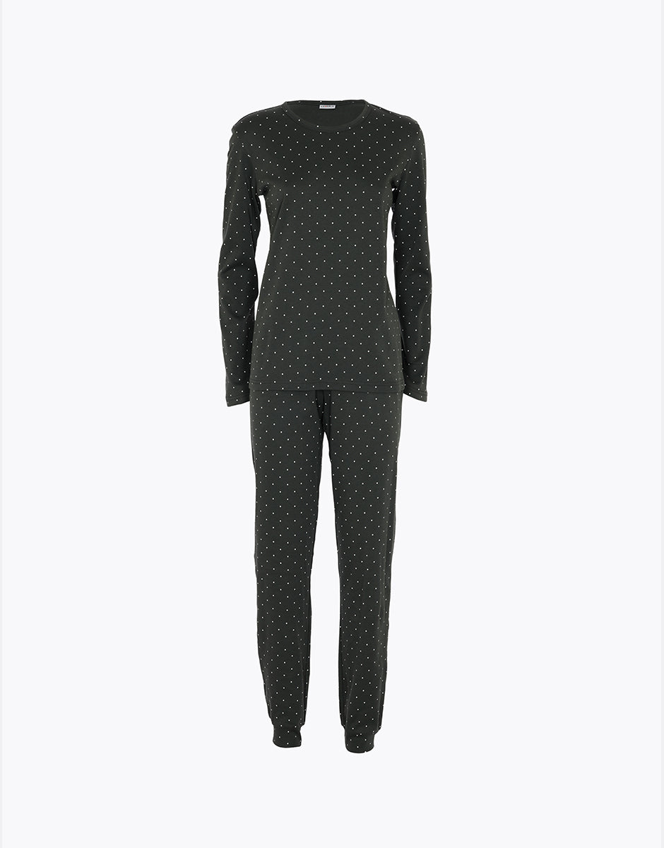 Lovable Lifewear pigiama lungo girocollo interlock grigio fumo